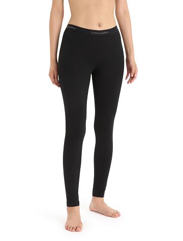 Dámské Legíny Icebreaker Merino 200 Oasis Thermal Černé | CZ 1396BEXC